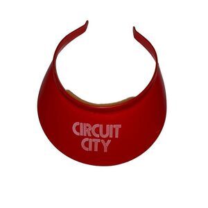 Vintage hard plastic circuit city sun visor retro promotional 90s red promo